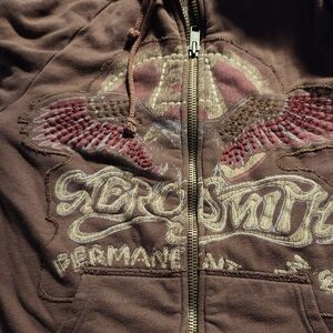 Trunk Ltd Brown Hoodie Jacket Aerosmith Limited Edition !!! Mens Large